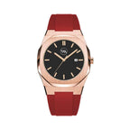 APOLLO – Rose Gold Stainless Steel Black Strap – 41mm Japanese Movement Limited Edition Watches Men’s Watches with Gems
