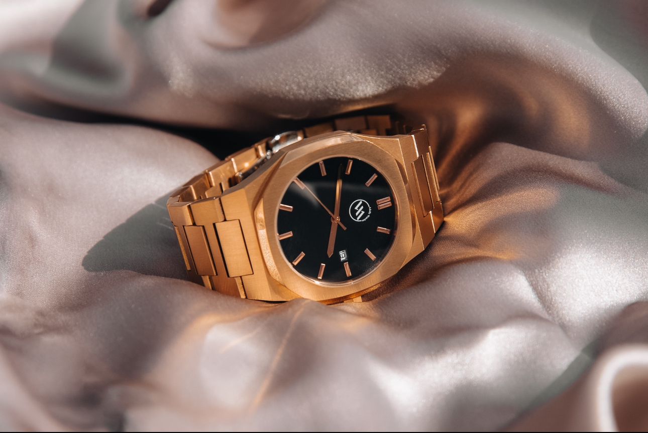 Men's Rose Gold Stainless Steel Watch – 41 mm Case